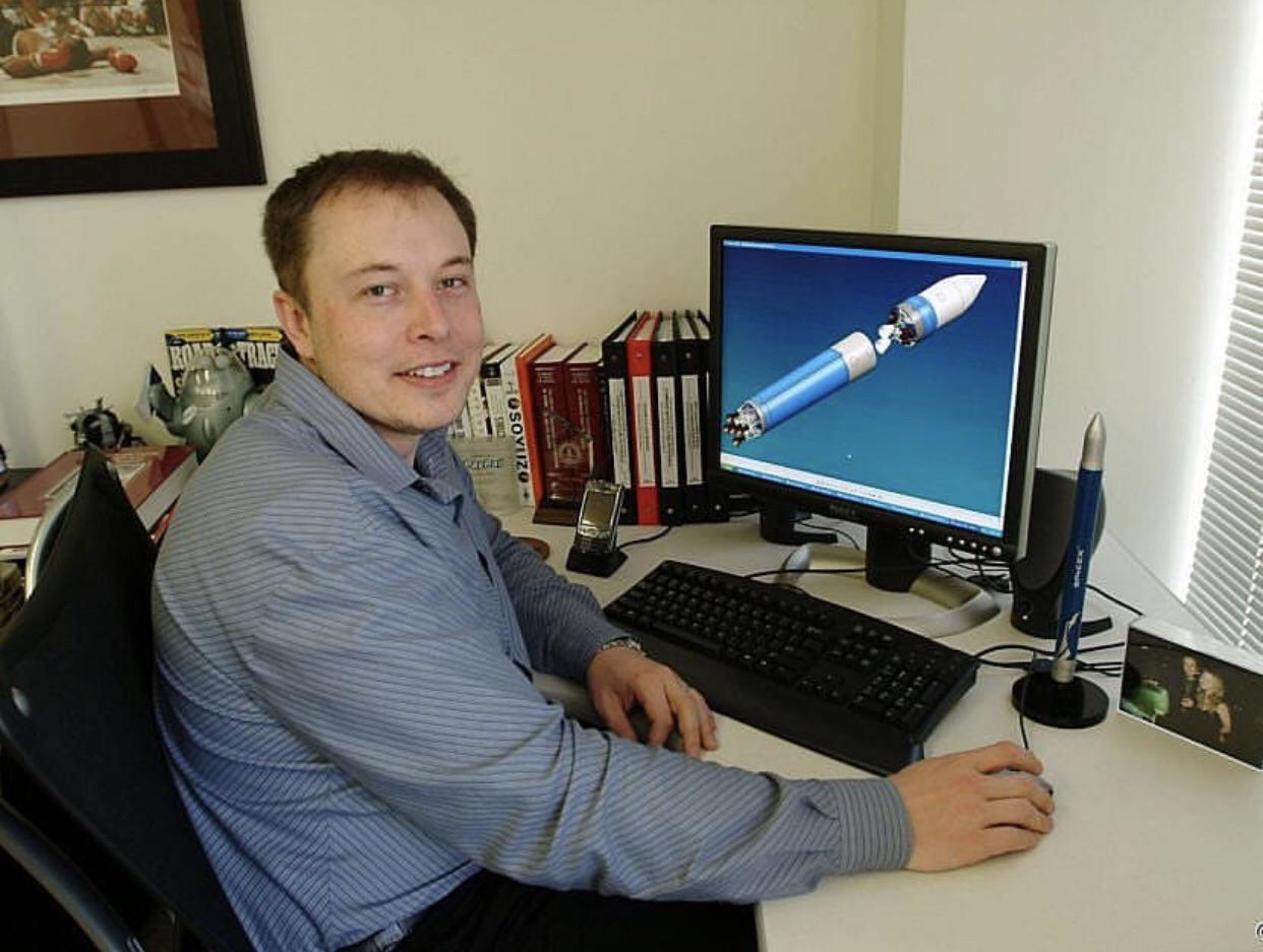 A young Elon Musk at SpaceX